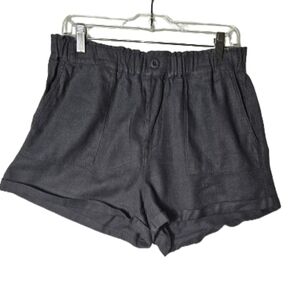 BlankNYC Linen Blend Shorts Charcoal Navy Color Women's Size Medium NWT